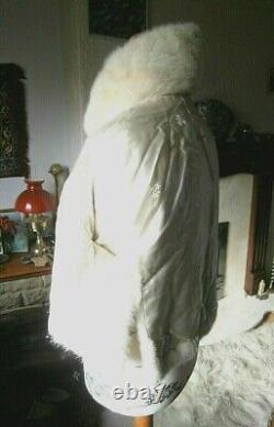 Magnificent vtg WHITE real mink fur BOLERO opera jacket, FABULOUS DESIGN, MINT