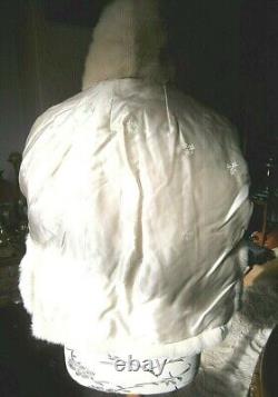 Magnificent vtg WHITE real mink fur BOLERO opera jacket, FABULOUS DESIGN, MINT