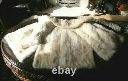 Magnificent vtg WHITE real mink fur BOLERO opera jacket, FABULOUS DESIGN, MINT