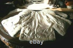 Magnificent vtg WHITE real mink fur BOLERO opera jacket, FABULOUS DESIGN, MINT