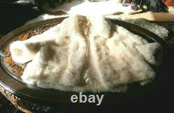 Magnificent vtg WHITE real mink fur BOLERO opera jacket, FABULOUS DESIGN, MINT