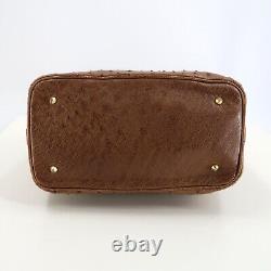 Mary Tokyo Vintage Ostrich Leather Top Handle Grab Bag in Brown