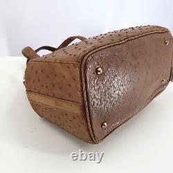 Mary Tokyo Vintage Ostrich Leather Top Handle Grab Bag in Brown