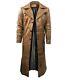 Men's Brown Long Coat Full Length Duster Coat Batman Coat Vintage Trench Coat