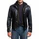 Men's Motorcycle Vintage Jacket Black Genuine Leather Biker Motorbike Distressed