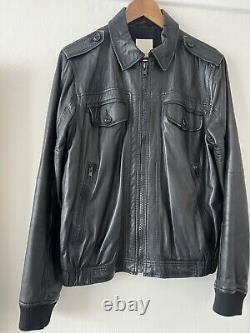 Mens Vintage Designer Rare Diesel Genuine Leather Jacket -Size Large Vgc RRP£450