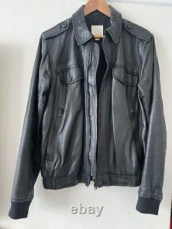 Mens Vintage Designer Rare Diesel Genuine Leather Jacket -Size Large Vgc RRP£450