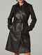 New Women's Long Black Trench Coat Real Leather Modern Vintage Design