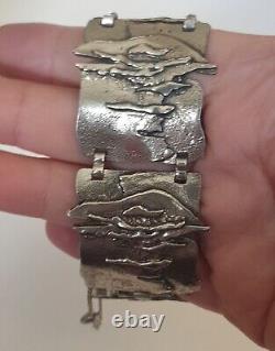 Rare Custom Designer Vintage 835 Silver Bracelet approx. 21cm
