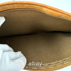 Rare Vintage GUCCI GG Clutch bag Pouch Light Brown PVC Leather Authentic 0074