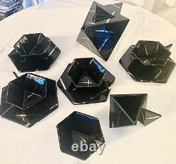 Rarity Eccentric Vintage Design Tea Service. Geometric Shapes. 1980