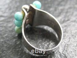 Ring Silver 835 Georg Kramer Vintage Design from circa 1960 Light Blue Gemstones