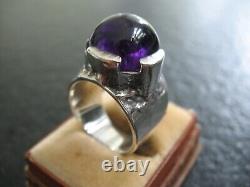 Ring Silver 835 Oly Vintage Design with Amethyst Gemstone