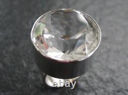 Ring Silver 925 N E From Denmark Vintage Design with Mountain Crystal Gemstone