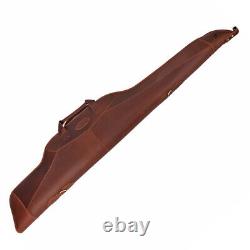 TOURBON Waxed Real Leather Hunting Scope Rifle Carry Slip Gun Storage Case