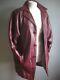 Vintage Oxblood Leather Coat 40 Trench Long Jacket Real Soft Mdk Heavyweight