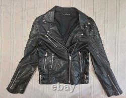 VTG Captaine 100% Genuine Leather Biker Jacket Coat Full Zip Pockets Buckles GRC