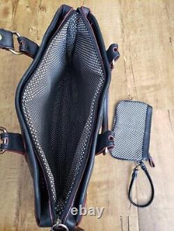 VTG FRANKLIN COVEY Leather Pebbled Full Grain Laptop Career Handbag Black
