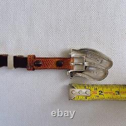 Vintage 1981 Barry Kieselstein Cord Sterling Silver Genuine Lizard Belt&Buckle