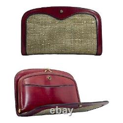 Vintage 40s 50s ETIENNE AIGNER Tweed Leather Handmade Clutch Bag Handbag RARE