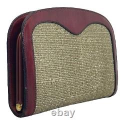 Vintage 40s 50s ETIENNE AIGNER Tweed Leather Handmade Clutch Bag Handbag RARE