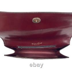 Vintage 50s 60s ETIENNE AIGNER Handmade Leather Clutch Bag Handbag OXBLOOD RARE