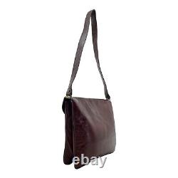 Vintage 60s 70s ETIENNE AIGNER Handmade Leather Handbag Shoulder Bag Slim Flap