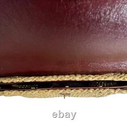 Vintage 60s 70s ETIENNE AIGNER Handmade Straw Leather Handbag Shoulder Bag NOS