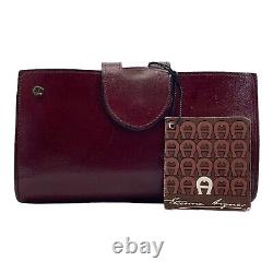 Vintage 60s 70s ETIENNE AIGNER Large Leather Wallet Clutch Bag Organizer RARE