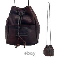 Vintage 60s 70s ETIENNE AIGNER Small Leather Bucket Bag Handbag Pouch Shoulder