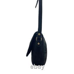 Vintage 60s 70s ETIENNE AIGNER Suede Leather Crossbody Shoulder Bag BLACK RARE