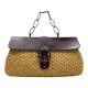 Vintage 60s 70s Etienne Aigner Woven Straw Leather Satchel Bag Handbag Handmade
