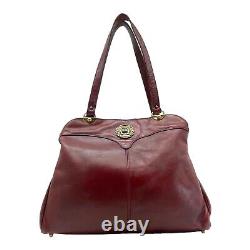Vintage 60s 70s ETIENNE AIGNER XL Leather Shoulder Bag Handbag Handmade OXBLOOD