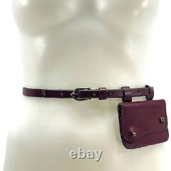 Vintage 70s ETIENNE AIGER Leather Brass Studded Belt Card Case Belt Bag OXBLOOD