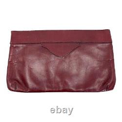 Vintage 70s ETIENNE AIGNER Medium Leather Clutch Bag Handbag Hinge OXBLOOD NOS
