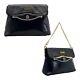Vintage 70s Etienne Aigner Medium Leather Convertible Clutch Bag Handbag Black
