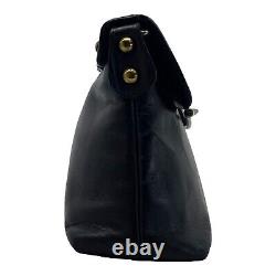 Vintage 70s ETIENNE AIGNER Medium Leather Convertible Clutch Bag Handbag BLACK