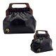 Vintage 70s Etienne Aigner Small Leather Wood Handle Clutch Bag Handbag Oxblood