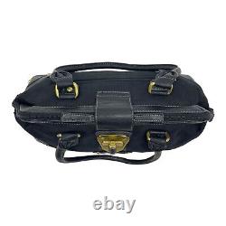 Vintage 80s 90s ETIENNE AIGNER Herringbone Leather Satchel Handbag Doctor Bag