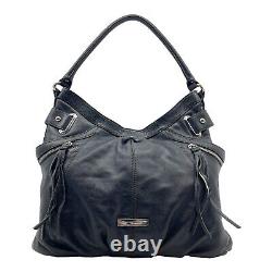 Vintage 80s 90s ETIENNE AIGNER Leather Hobo Satchel Bag Handbag Shoulder BLACK