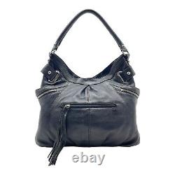 Vintage 80s 90s ETIENNE AIGNER Leather Hobo Satchel Bag Handbag Shoulder BLACK