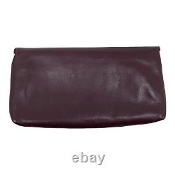 Vintage 80s ETIENNE AIGNER Leather Envelope Clutch Bag Handbag Calculator NOS