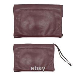Vintage 80s ETIENNE AIGNER Medium Leather Clutch Bag Handbag Wristlet OXBLOOD