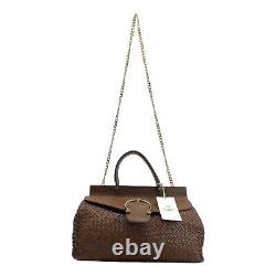 Vintage 90s 00s ETIENNE AIGNER Large Woven Leather Satchel Bag Handbag Doctor