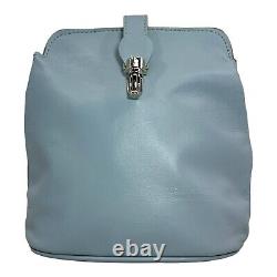 Vintage 90s 00s Small Leather Clutch Bag Convertible Crossbody Handbag ITALY NOS