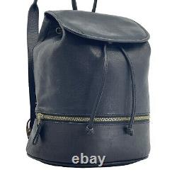 Vintage 90s ETIENNE AIGNER Large Soft Leather Sling Bag Backpack Handbag BLACK