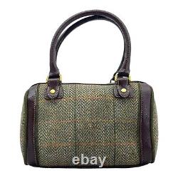 Vintage 90s ETIENNE AIGNER Small Wool Leather Satchel Bag Handbag Crossbody NOS