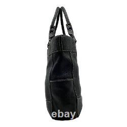 Vintage 90s FOSSIL Large Pebbled Leather Tote Bag Handbag Shoulder Popstitch NOS