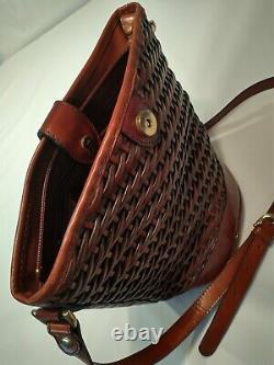 Vintage Etienne Aigner Basket Weave Italian Leather Handbag