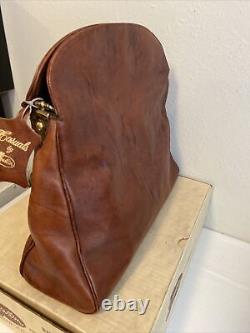 Vintage Genuine Justin Leather RED WOOD Beautiful Shoulder Bag